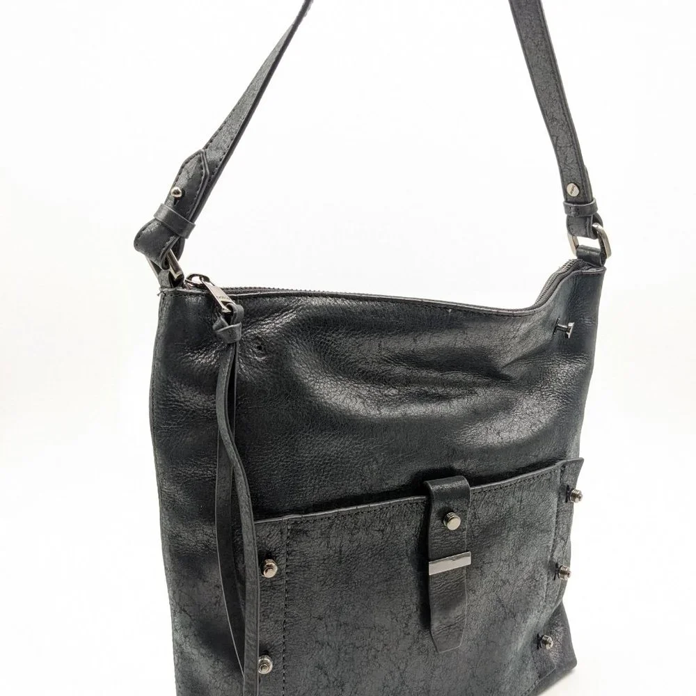 BOTKIER Warren leather women's shoulder hobo bag -BLACK (Used)